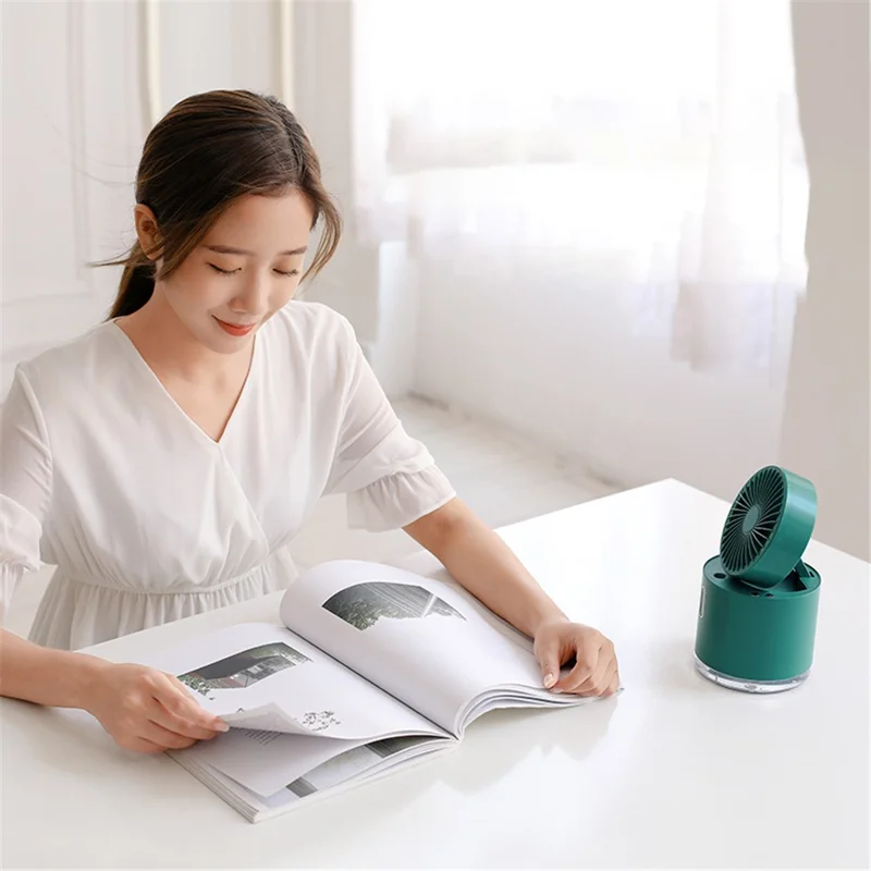 D27 2nd Gen Foldable Desktop Humidifier Cooling Fan Water Spray Mist Air Cooler for Office Home - White