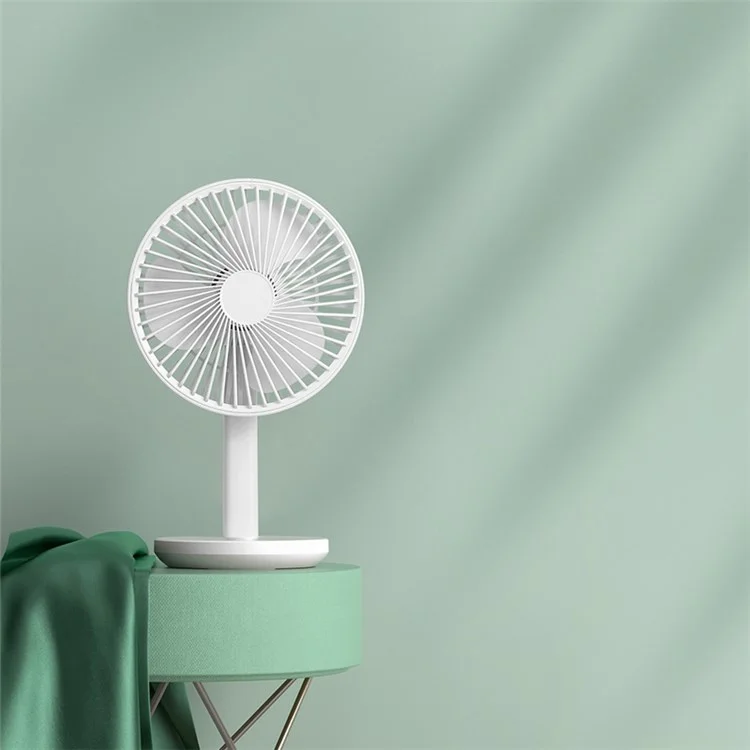 F6 4000mAh Oscillating Standing Desktop Fan 3-Speed Table Fan Mini Personal Fan for Home/Office/Bedroom - White