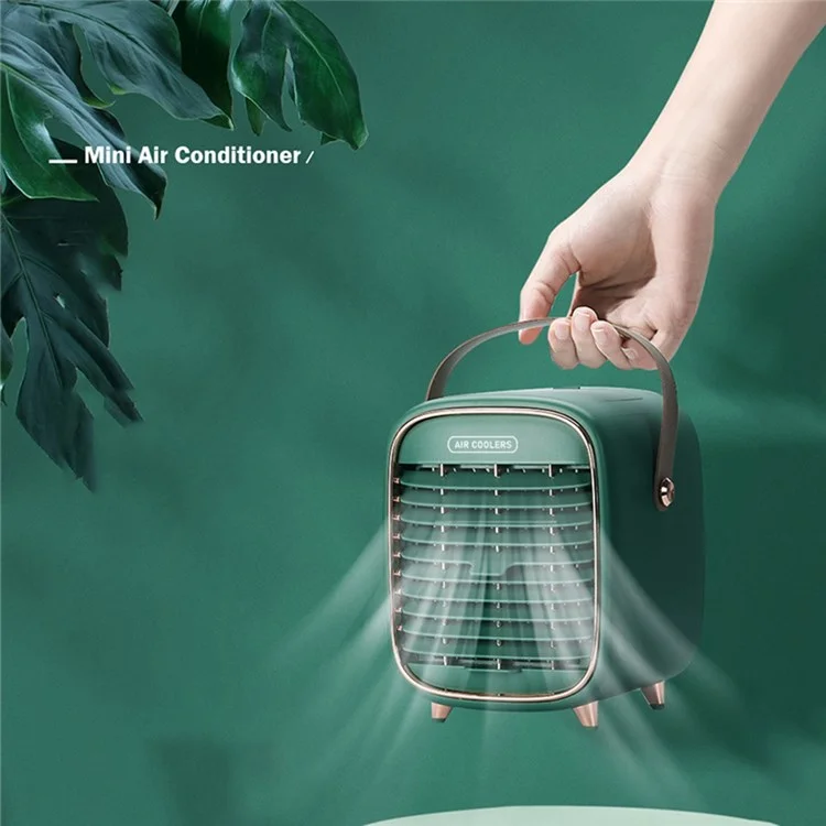 YX-Y3 240ml 2000mAh Portable Mini Desktop Air Cooler Mist Maker Fan Ventilator Combinations Fan Humidifier Sprayer Fan for Home/Office/Bedroom - Green
