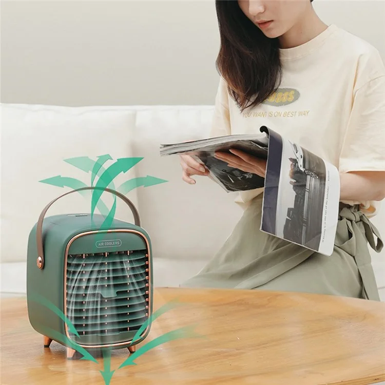 YX-Y3 240ml 2000mAh Portable Mini Desktop Air Cooler Mist Maker Fan Ventilator Combinations Fan Humidifier Sprayer Fan for Home/Office/Bedroom - Green
