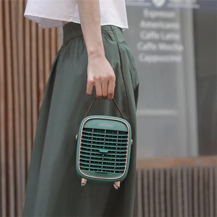 YX-Y3 240ml 2000mAh Portable Mini Desktop Air Cooler Mist Maker Fan Ventilator Combinations Fan Humidifier Sprayer Fan for Home/Office/Bedroom - Green