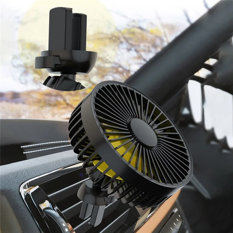 Ventilateur de voiture F22 pour bouche d'aération 3 vitesses réglables Chargement USB Climatiseur Ventilateur mini refroidisseur
