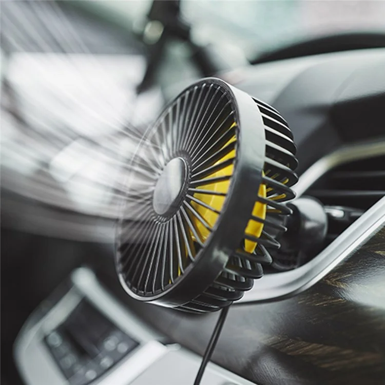 Ventilateur de voiture F22 pour bouche d'aération 3 vitesses réglables Chargement USB Climatiseur Ventilateur mini refroidisseur