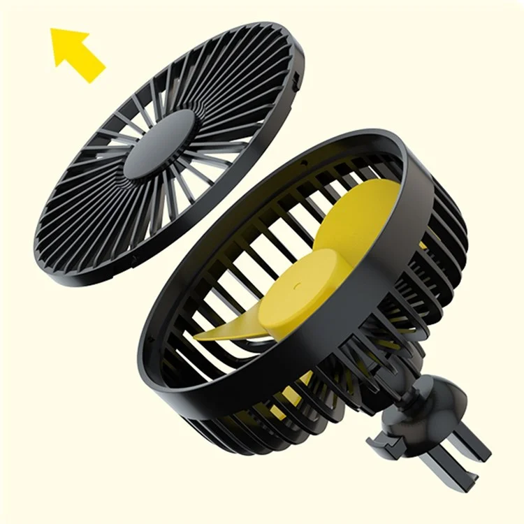 Ventilateur de voiture F22 pour bouche d'aération 3 vitesses réglables Chargement USB Climatiseur Ventilateur mini refroidisseur