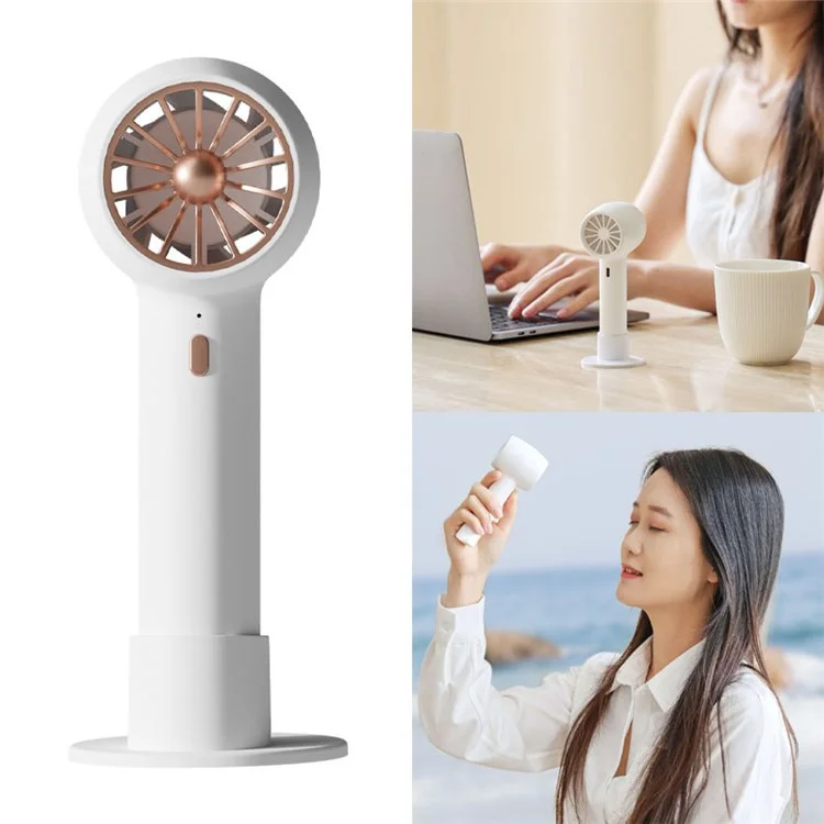 XYD- E18 2000mAh Handheld Fan Turbine USB Charging Low Noise Operation Summer Cooling Desktop Fan - White