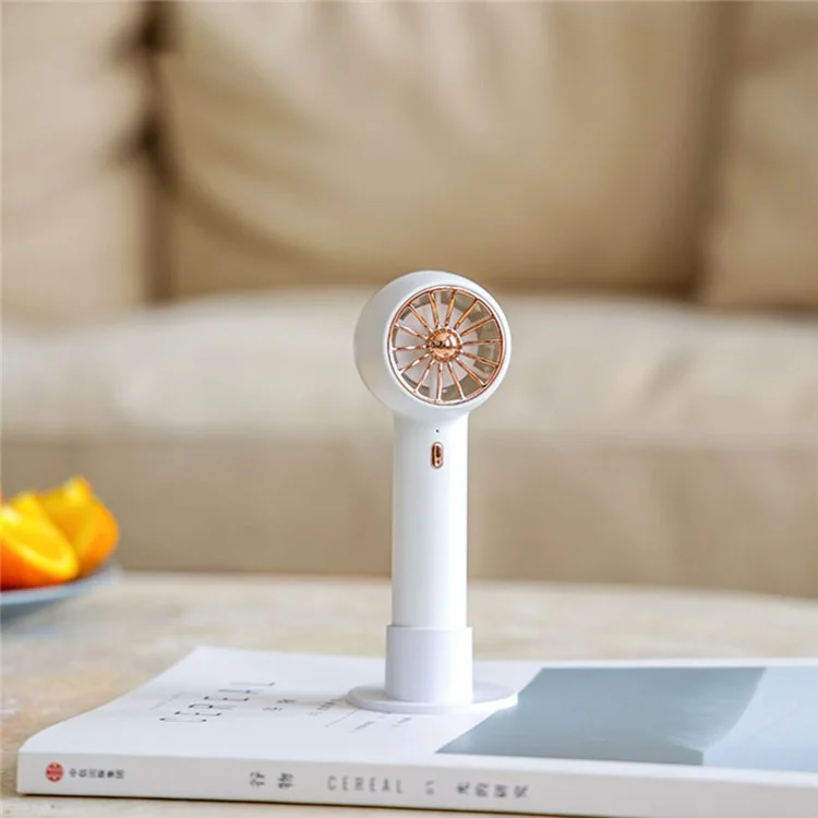 XYD- E18 2000mAh Handheld Fan Turbine USB Charging Low Noise Operation Summer Cooling Desktop Fan - White