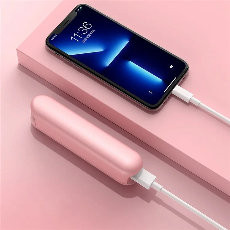 Q40 Tragbarer Lüfter 3 Windgeschwindigkeiten Einstellbare USB Power Bank Cooling Lüfter Desktop Elektrische Studenten Lüfter (CE -Zertifikat) - Rosa