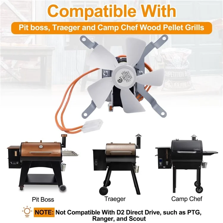 TG-120V-04 Para parrilla de pellets de madera Traeger AC120V 60Hz BBQ Parrilla Ventilador de combustión