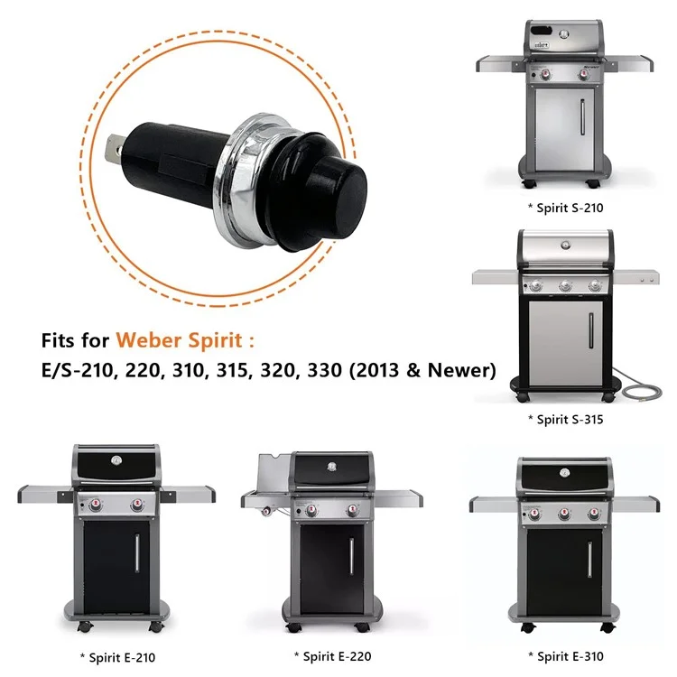 70189 Ignitor Switch Push Button for Weber Spirit E-330  /  E-320  /  E-315  /  E-310  /  E-210 Gas Grill Spare Part