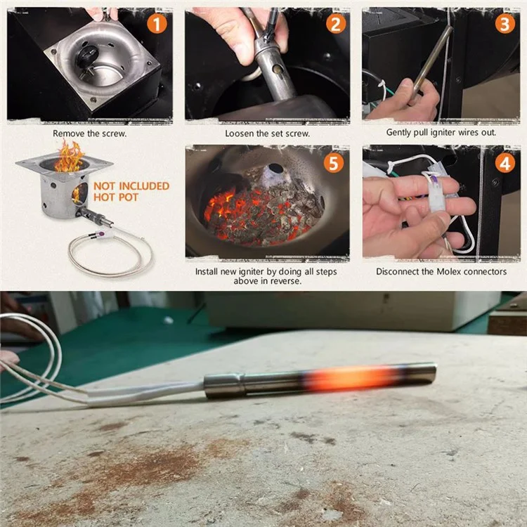Kit de Encendedor Hot de 120V 200W Con Cable de Alambre de 600 mm Para Estufas de Boscos de Pellets de Madera