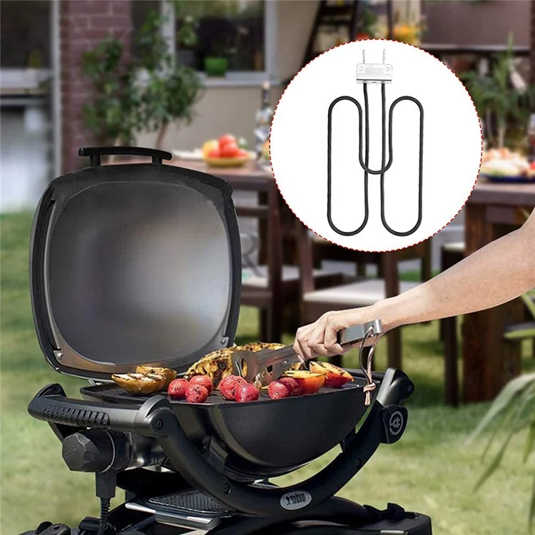 66631 Para Weber Q1400 / Q140 Elemento de calentamiento eléctrico de la barbacoa Tubo de calentamiento de la barbacoa, enchufe de la UE