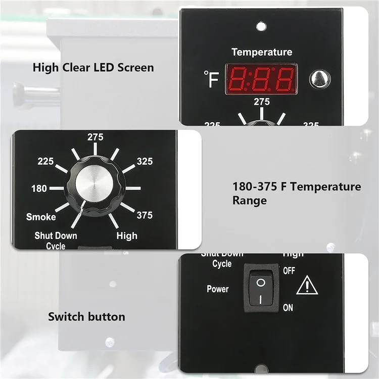 120 v / Contrôleur de Panneau de Commande de Thermostat Numérique à 60Hz Pour Les Accessoires de Grill Fumeurs à Granulés Traeger Wood