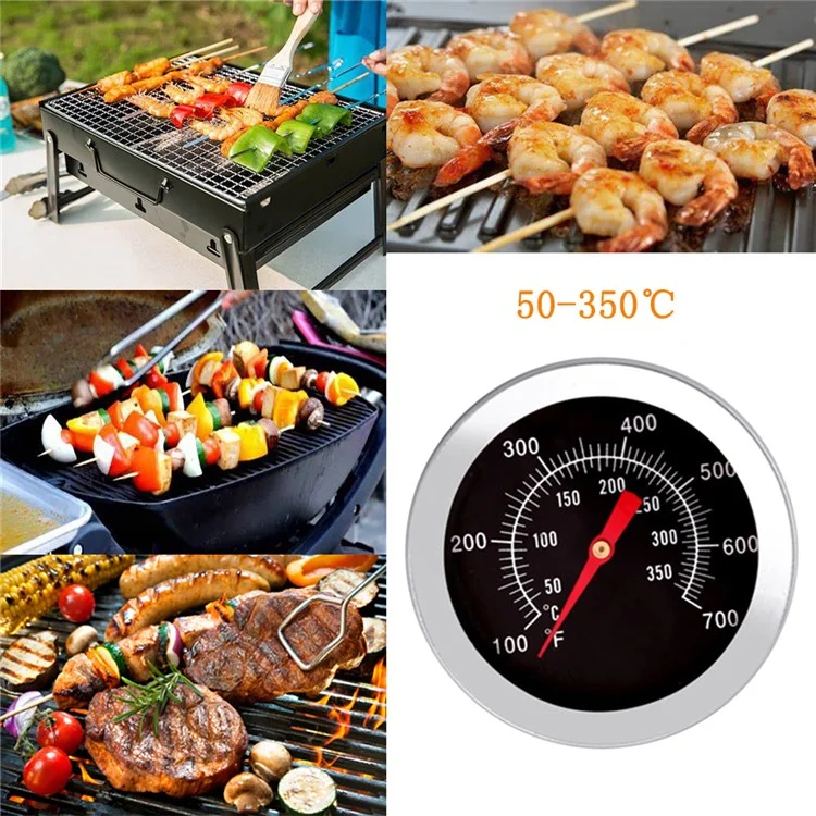 Stainless Steel BBQ Grill Thermometer Barbecue Oven Temperature Measurement Tool