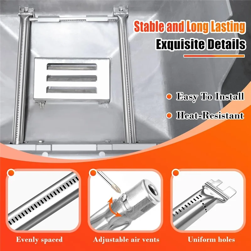 69785 Burner Tubes for Weber Spirit E-220 / E-210 / S-210 Gas Grills with Up Front Controls Stainless Steel Part