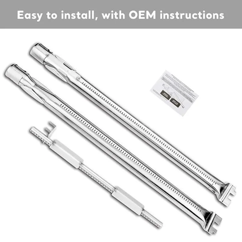 69785 Burner Tubes for Weber Spirit E-220 / E-210 / S-210 Gas Grills with Up Front Controls Stainless Steel Part
