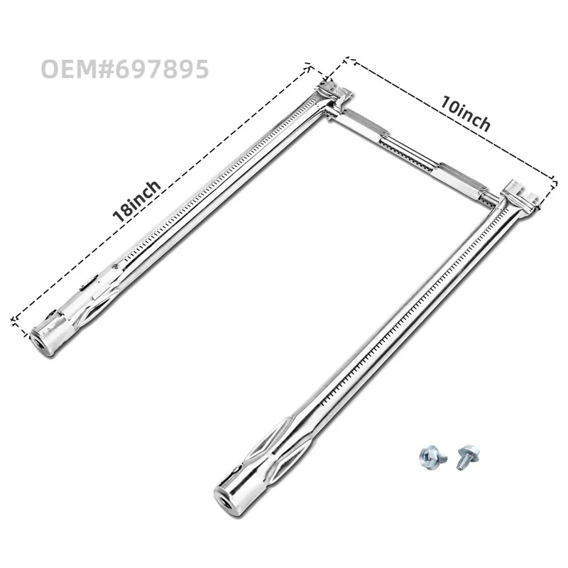 69785 Burner Tubes for Weber Spirit E-220 / E-210 / S-210 Gas Grills with Up Front Controls Stainless Steel Part