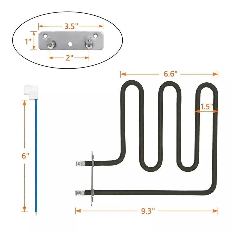 Heating Element for Masterbuilt 20070110  /  20070409  /  20070411 Electric Smoker 800W B-Shape Replacement Part European Standard, 9907090033
