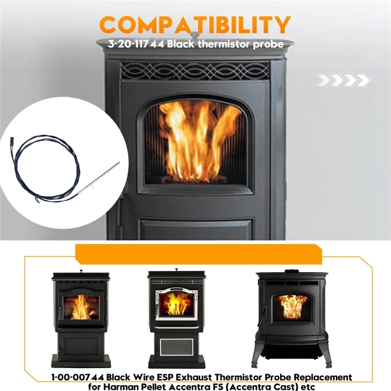 Sonda termistorica ESP per Harman Pellet P61 / P61A / P68 / PC45 Ricambio, pezzo di ricambio 3-20-00744
