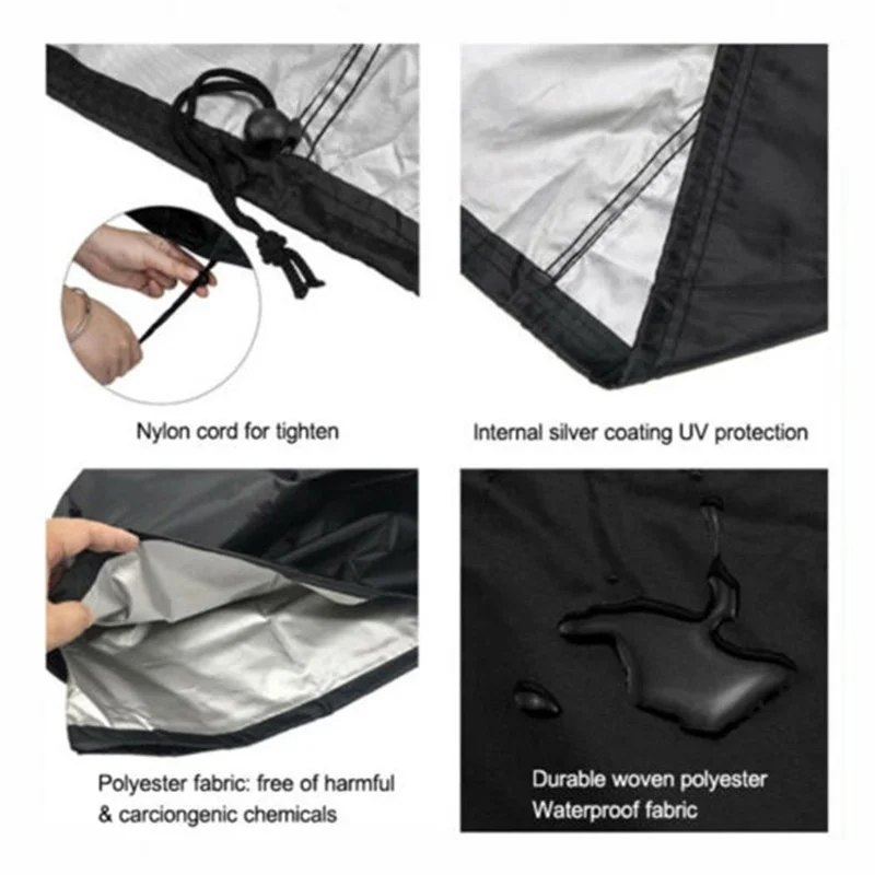 62x105cm 210D Oxford Cloth Waterproof Round Barbecue Grill Cover Outdoor BBQ Grill Protective Cover