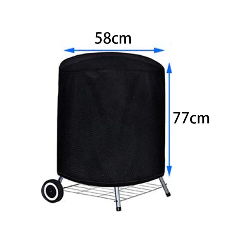 58x77cm 210D Oxford Cloth Waterproof Dustproof Barbecue Grill Cover Outdoor Round BBQ Grill Cover