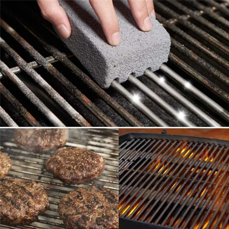 Bloco de limpeza de pedra-pomes para churrasqueira de 10x7x4 cm, para atividades ao ar livre