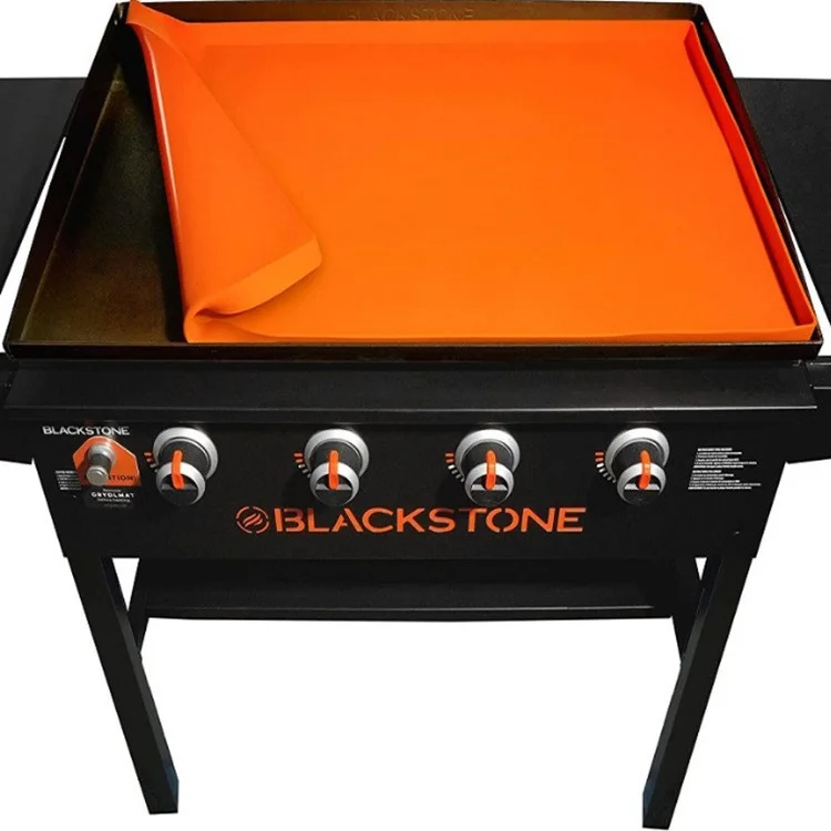 For Blackstone Griddle 22-inch Silicone Protective Mat Replace BBQ Grill Anti-dust Cover (No FDA Certification, BPA-free) - Orange