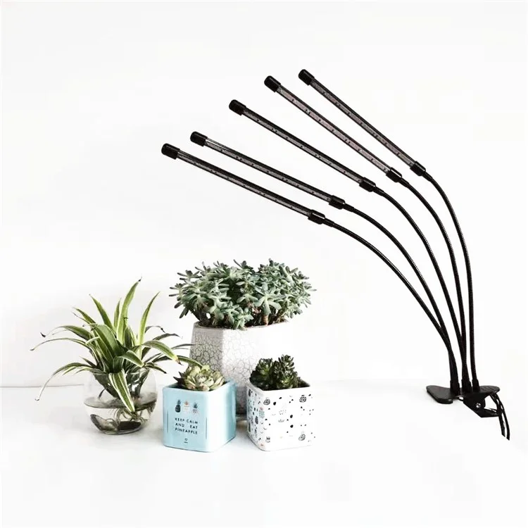 Luzes de cultivo de plantas de espectro total ZWD-5 para interior, Luminária de vaso de planta suculenta com brilho ajustável em 9 níveis