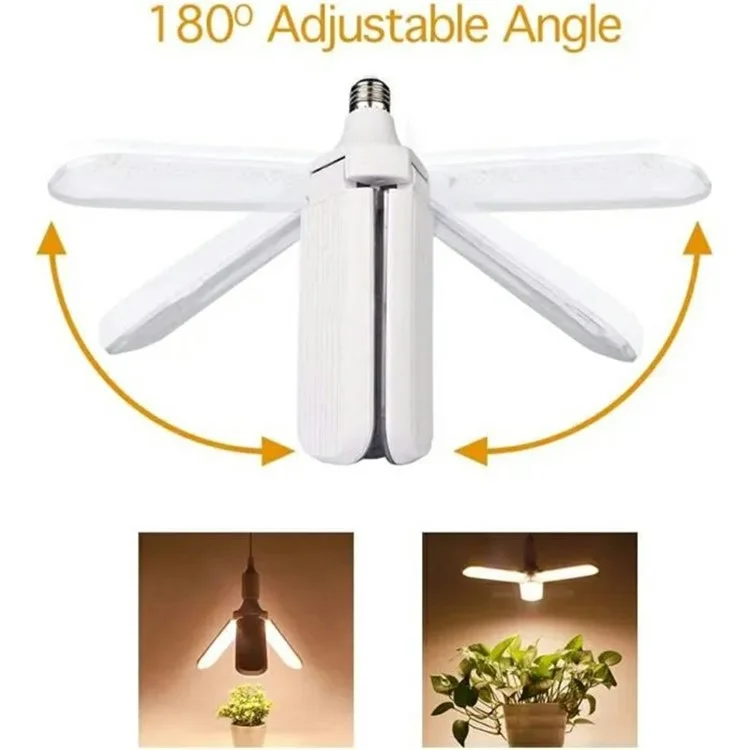 Luz Crescente LED de 40W Espectro Completo Lâmpadas de Crescimento de Plantas com 3 Lâminas Dobráveis
