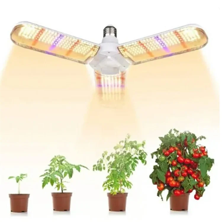 Luz Crescente LED de 40W Espectro Completo Lâmpadas de Crescimento de Plantas com 3 Lâminas Dobráveis