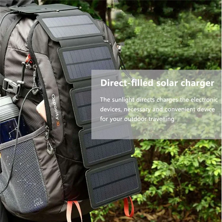 Painel Solar Dobrável N10 de 7,5W Portátil para Uso Externo Gerador de Energia de Emergência Carregador