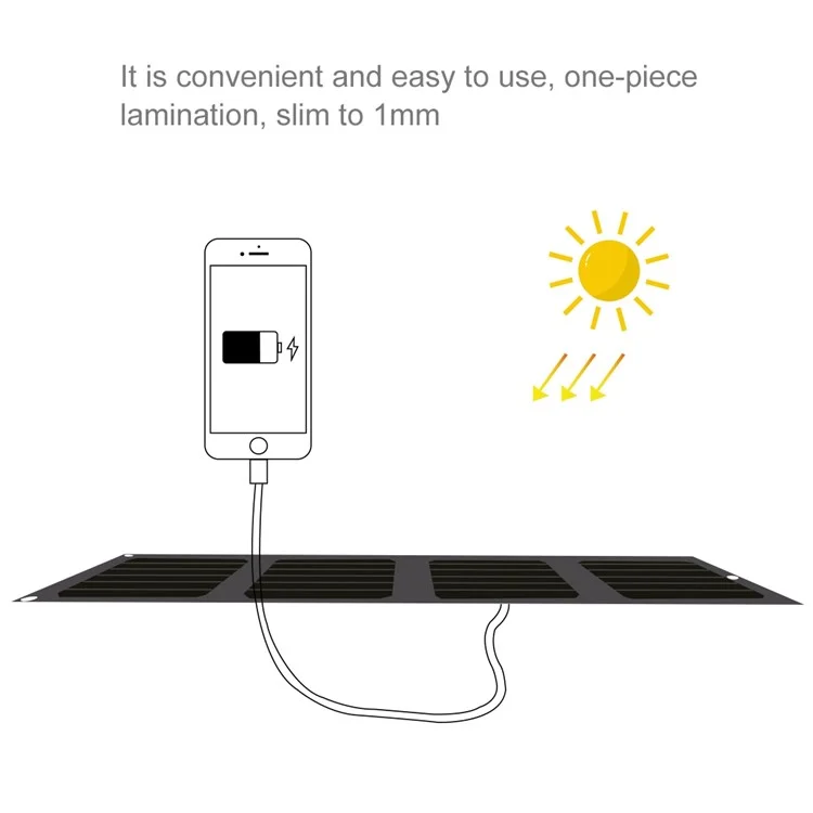 Haweel HWL2753B 14W 4-panel Pieghevole ETFE Solar Pannello Caricatore 5V / 2.1A Caricatore Solare Portatile a Doppia Porta Dual USB