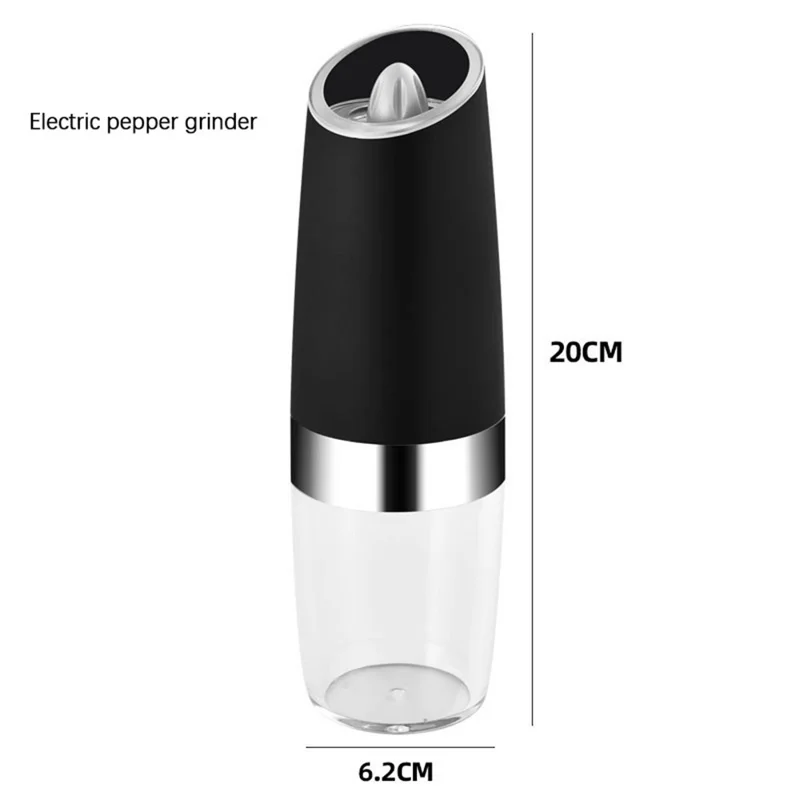 Elektrisk peppermördare med gravitationskänslig funktion, kökssalt, kryddmala verktyg (BPA-fri, utan FDA-certifikat)