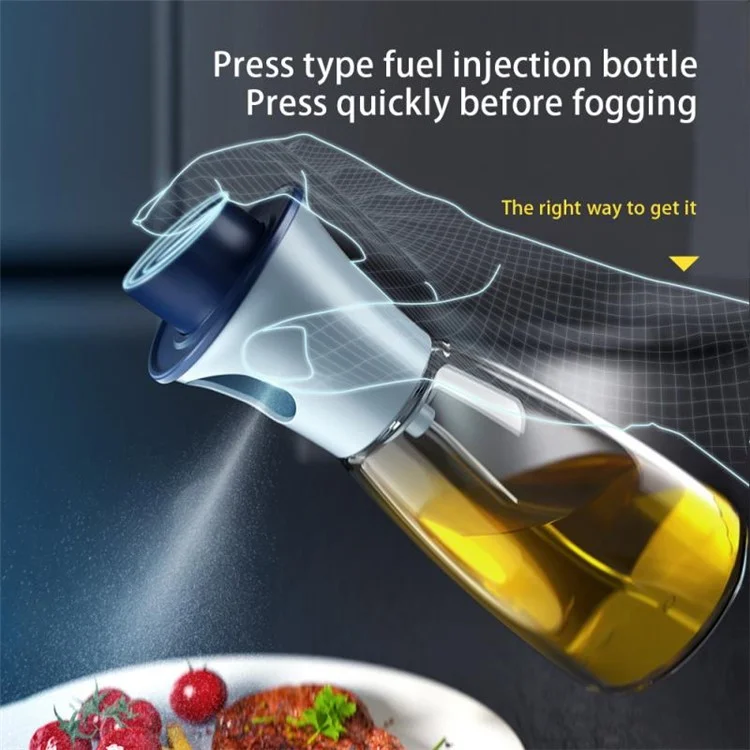 OBA Oil Squeeze Bottle Portable Oil Spray Bottle Oil Dispenser Cooking Kitchen Accessories (150ml) (without FDA Certificate) - White