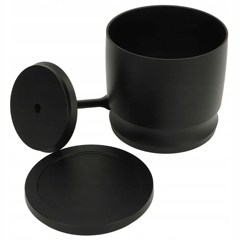Tasse de dosage pour café de 58 mm en alliage d'aluminium anti-rouille pour collecte des grounds d'espresso (Sans BPA, Non FDA) - Noir
