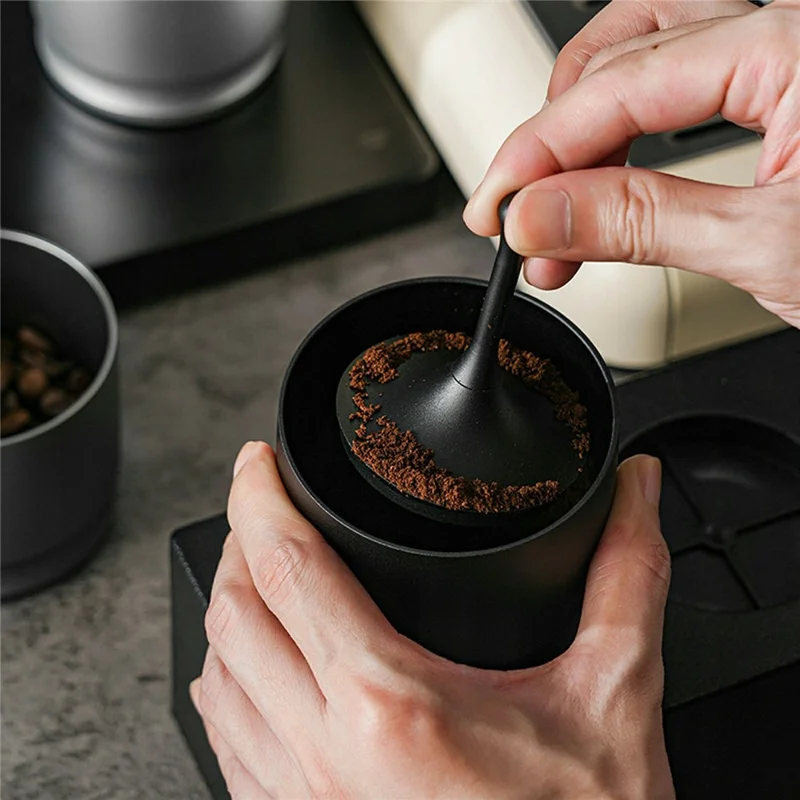 Tasse de dosage pour café de 58 mm en alliage d'aluminium anti-rouille pour collecte des grounds d'espresso (Sans BPA, Non FDA) - Noir