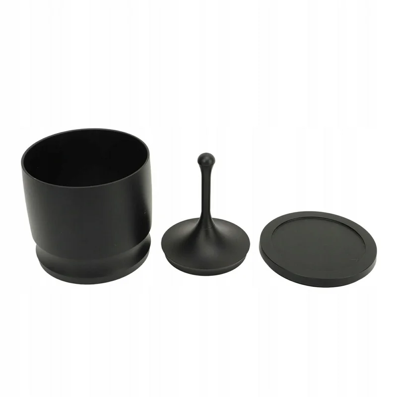 Tasse de dosage pour café de 58 mm en alliage d'aluminium anti-rouille pour collecte des grounds d'espresso (Sans BPA, Non FDA) - Noir
