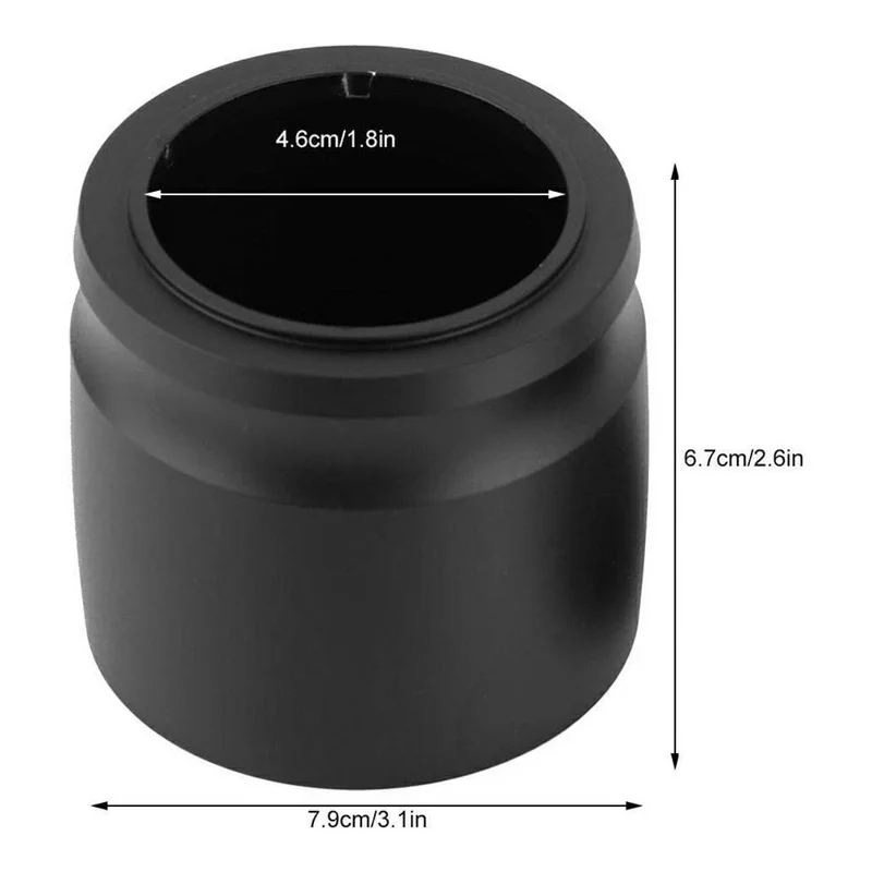 Tasse de dosage pour café de 58 mm en alliage d'aluminium anti-rouille pour collecte des grounds d'espresso (Sans BPA, Non FDA) - Noir