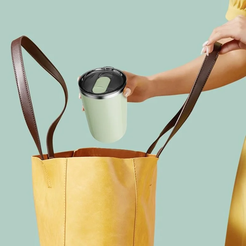 Automatic Coffee Mixing Cup Self-Stirring Mug Portable Electric Stainless Steel Cup (No FDA) - Light Green