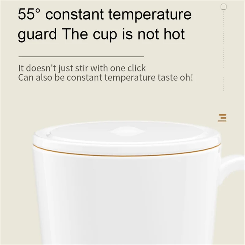 IDZ011 Smart Stirring Cup Automatic Self Stirring Coffee Cup Phone Wireless Charger (No FDA Certificate, BPA-free) - Black