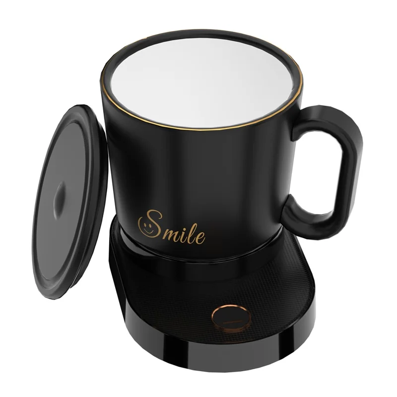 IDZ011 Smart Stirring Cup Automatic Self Stirring Coffee Cup Phone Wireless Charger (No FDA Certificate, BPA-free) - Black