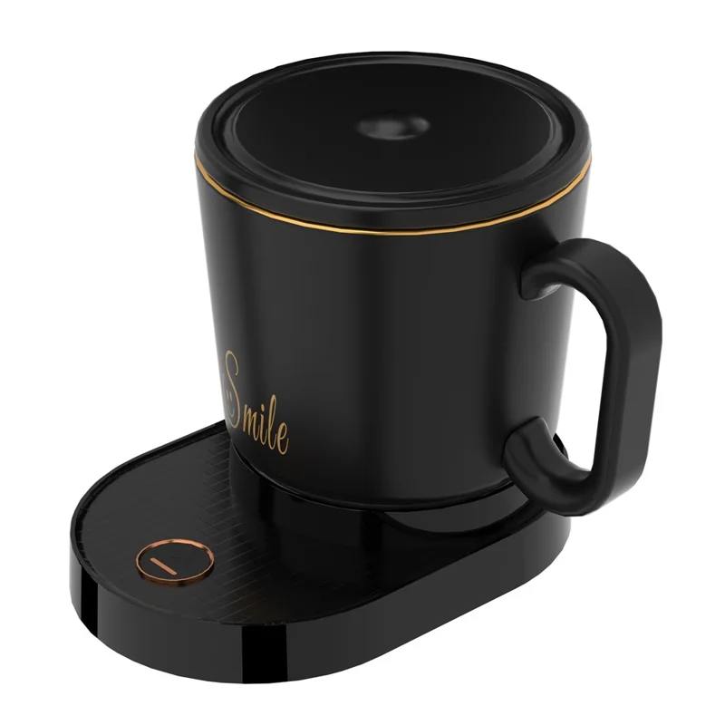 IDZ011 Smart Stirring Cup Automatic Self Stirring Coffee Cup Phone Wireless Charger (No FDA Certificate, BPA-free) - Black