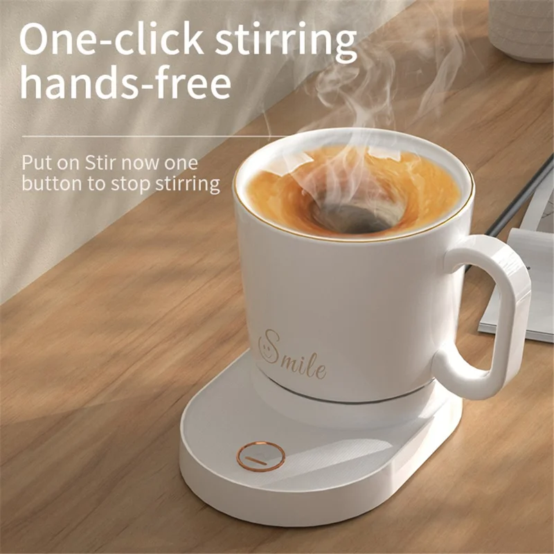 IDZ011 Smart Stirring Cup Automatic Self Stirring Coffee Cup Phone Wireless Charger (No FDA Certificate, BPA-free) - Black