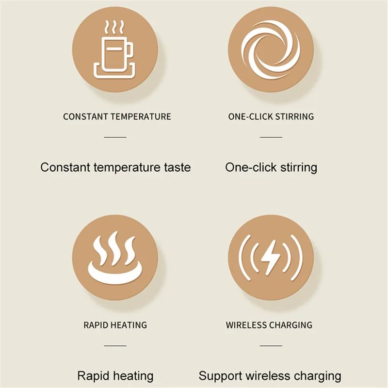 IDZ011 Smart Stirring Cup Automatic Self Stirring Coffee Cup Phone Wireless Charger (No FDA Certificate, BPA-free) - Black
