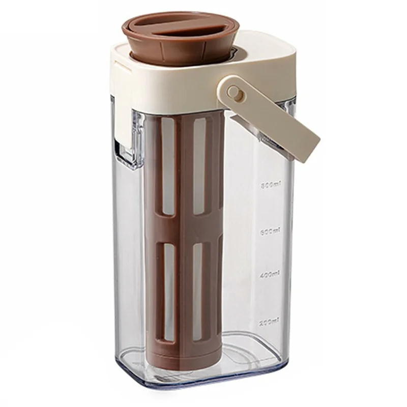 1000ml Large Capacity Cold Brew Coffee Pot with Detachable Tea Infuser Plastic Cold Water Kettle (No FDA, BPA Free)