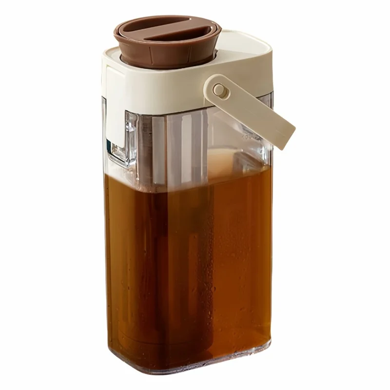 1000ml Large Capacity Cold Brew Coffee Pot with Detachable Tea Infuser Plastic Cold Water Kettle (No FDA, BPA Free)