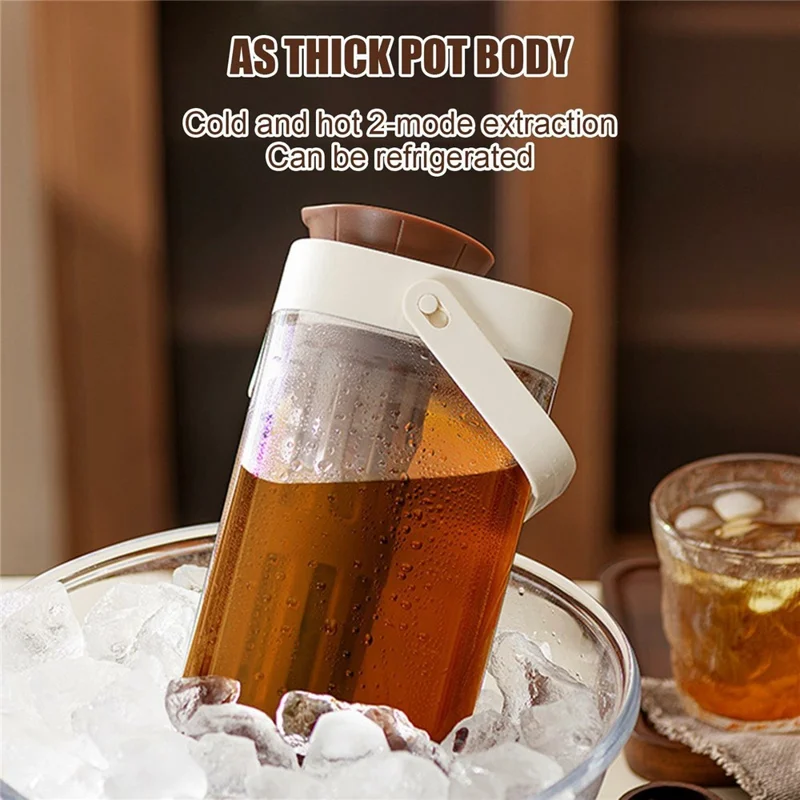 1000ml Large Capacity Cold Brew Coffee Pot with Detachable Tea Infuser Plastic Cold Water Kettle (No FDA, BPA Free)