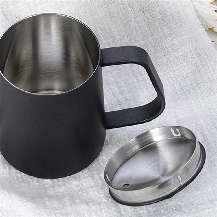 600ml 304 Aço Inoxidável Fabricado na Mão de Cafeter - Preto