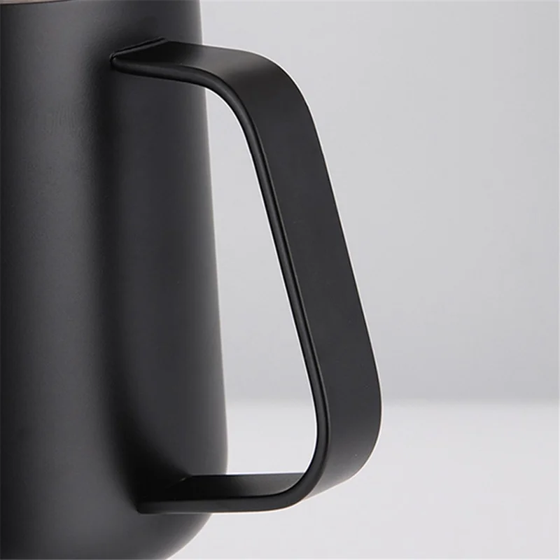 350ml Hand Brewed Coffee Pot 304 Stainless Steel Home Kitchen Coffee Making Water Kettle (No FDA Certificate, BPA-free) - Black