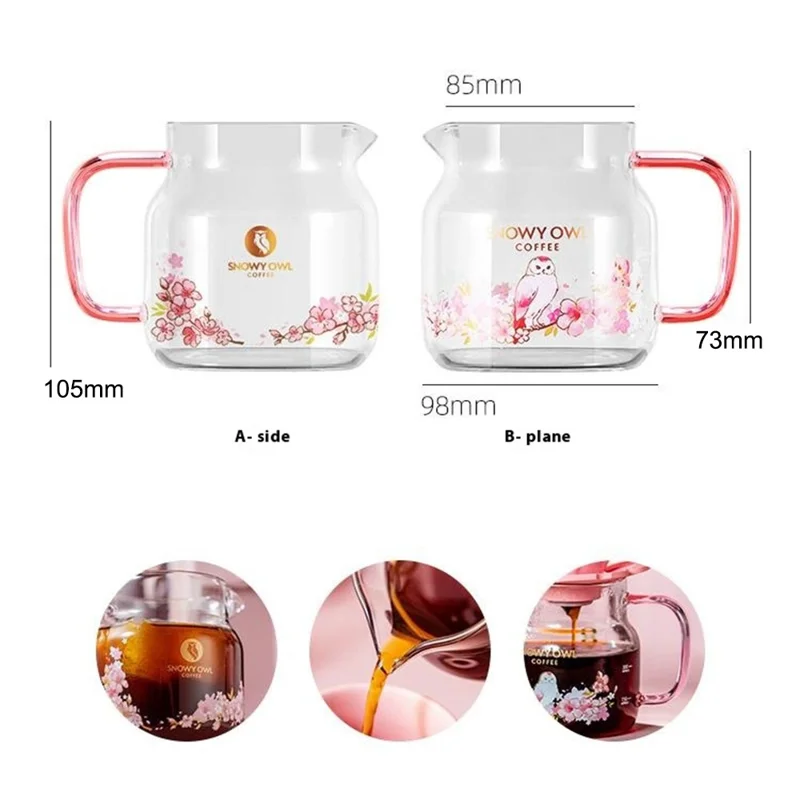 Conjunto de Café Pour Over SNOWY OWL 7 Peças com Moedor Manual, Dripper, Chaleira e Kit de Preparação Manual (Livre de BPA, Sem FDA) - Rosa