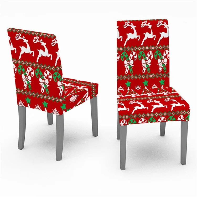 Christmas Style Elastic Chair Cover Kitchen Seat Cover Home Decoration - Style 11